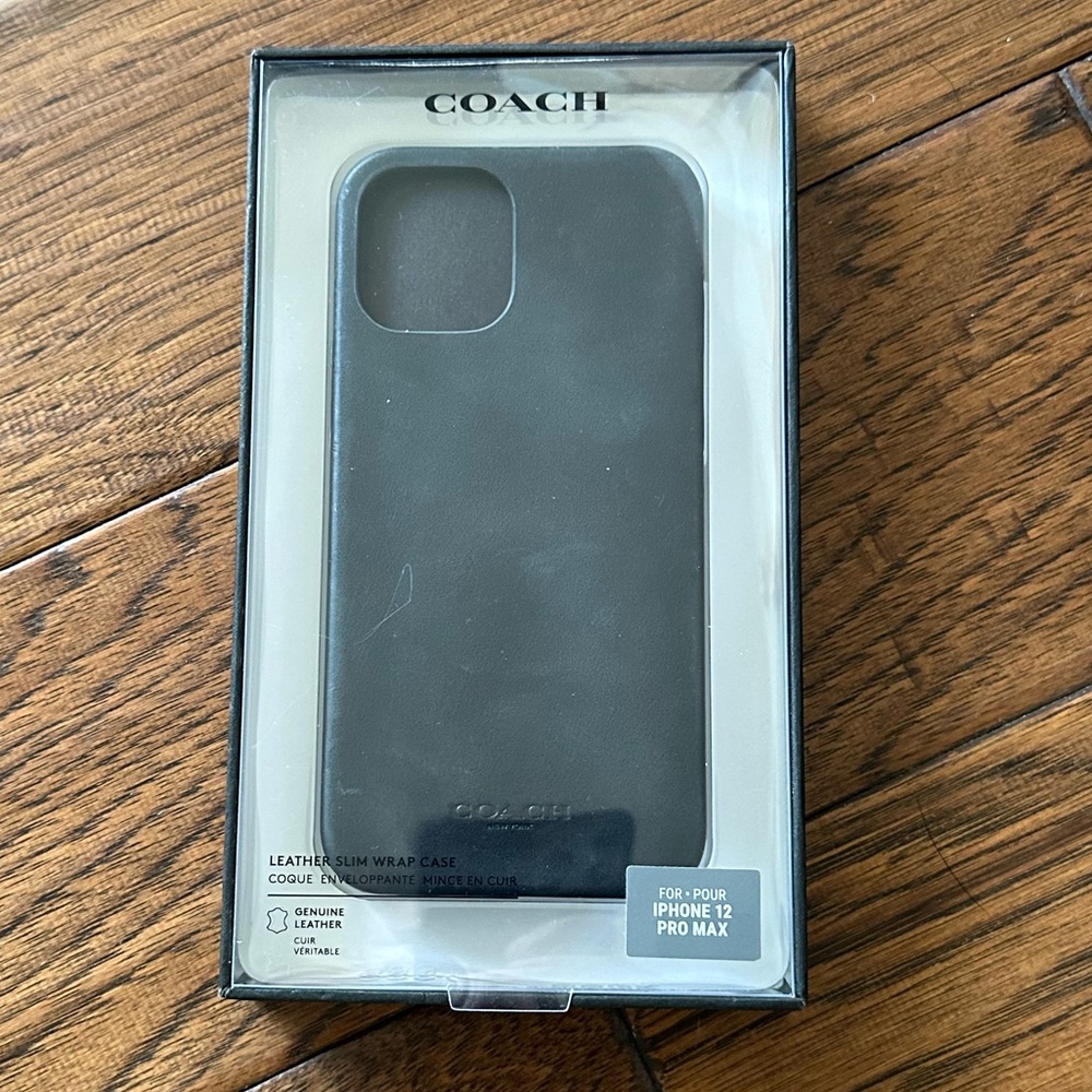 NWT: Coach IPhone 12 Plus case (genuine leather)
